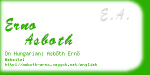 erno asboth business card